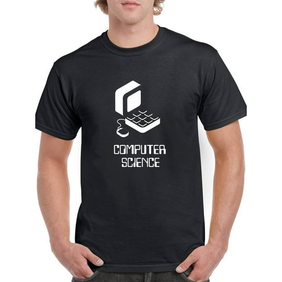 Computer Science Old School PC Men Black T-Shirt, Male Small