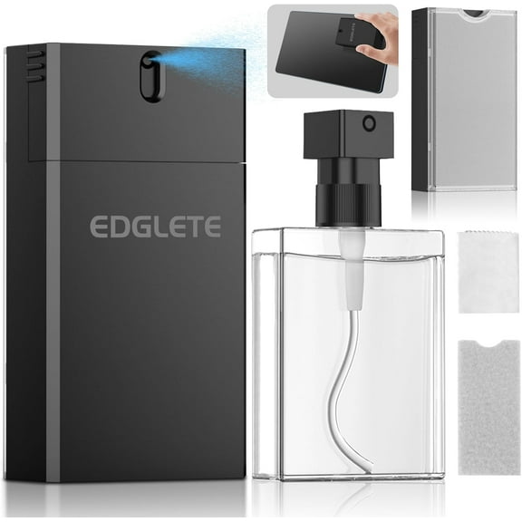 Computer Screen Cleaner Spray and Wipe, Streak-Free Car Screen Cleaner, Portable Laptop Cleaning Kit for Phone Touchscreen Monitor PC MacBook iPad TV Electronic, Refillable 2oz Spray Microfiber Cloth