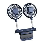 Screen Fan Monitor Fan with 2 Heads Monitor Clip-On Computer Fan Adjustable Angle For Office,Blue