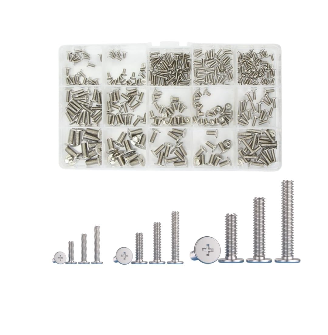 Computer Screws,Screws for Computer,Electronics,M1/M1.2/M1.4/M1.6/M3 Screw,Micro Screws,Mini Screws Assortment Kit for Computer Electronic Repair