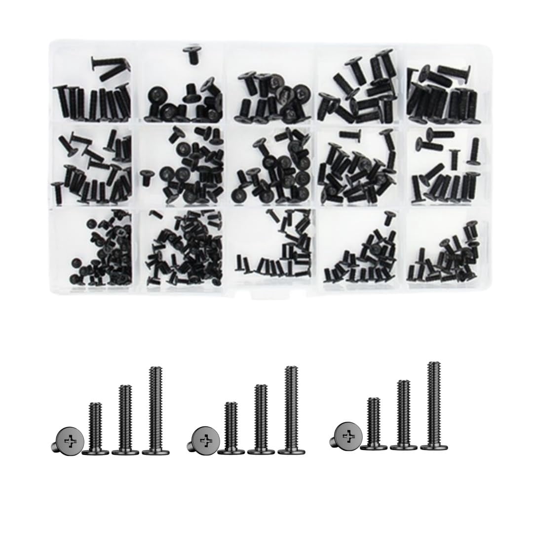 Computer Screws,Screws for Computer,Electronics,M1/M1.2/M1.4/M1.6/M3 Screw,Micro Screws,Mini Screws Assortment Kit for Computer Electronic Repair