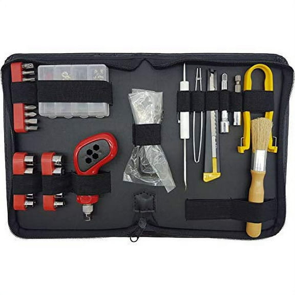 Computer Service Kit with Screwdrivers, Sockets, Tweezers, IC Extractor/Inserter, Hex Keys, Screws, Jumpers, Brush, and More (Model CTK8)