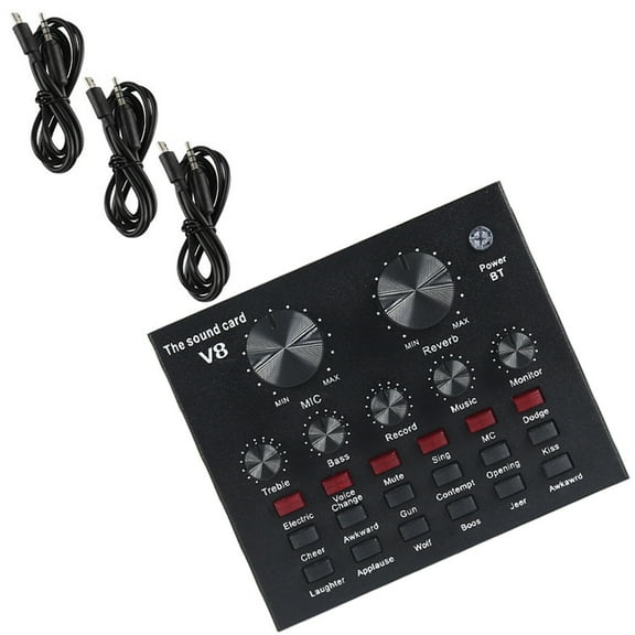 MERRYHAPY Professional Audio Mixer Black Metal Sound Effect Board for Live Streaming, Karaoke, Podcasting, and Recording