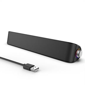Desktop Soundbar, 6 Drivers HiFi Stereo Computer Speakers, USB & Bluetooth 5.0 Dual Mode Wired Wireless PC Sound Bar, Ultra Slim Space-Saving Gaming Speakers for Monitor, Laptop, Mac, Desktop, Music