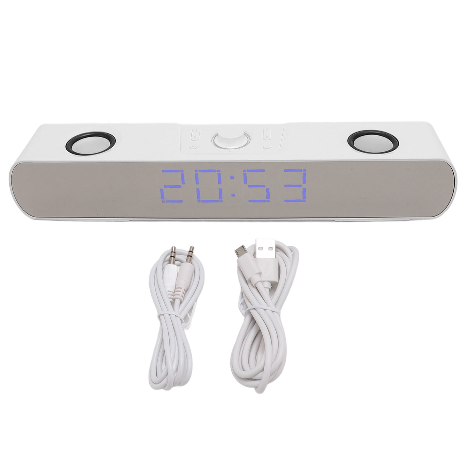 Computer Speaker Bluetooth Computer Gaming Speaker, Long Battery Life Support USB AUX in Wireless PC Bar Speaker USB Charging HiFi Stereo Stylish with FM Radio for Laptop White
