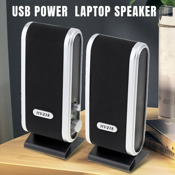 Computer Speaker USB Powered Multimedia Small Desktop Speaker with Stereo Sound for Laptops and PC or TV,3.5mm Black