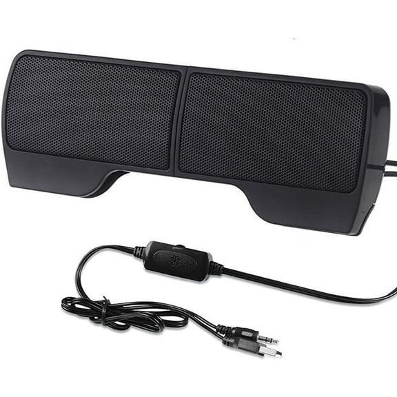 Computer Speaker USB Powered Multimedia Small Desktop Speaker with Stereo Sound for Laptops and PC or TV,Black