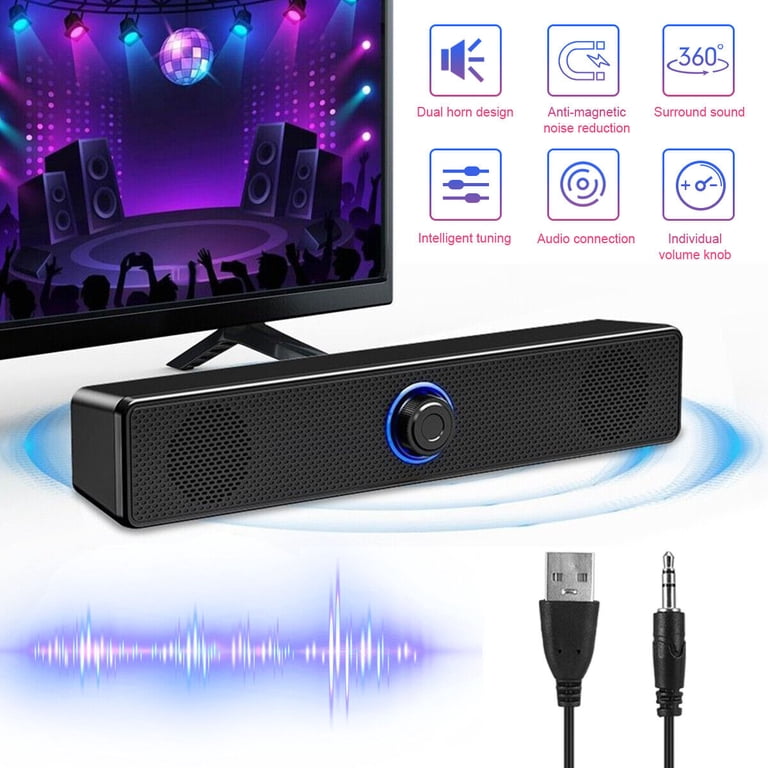 Slim Stereo Computer Speakers Desktop Speakers USB Computer Speakers ...