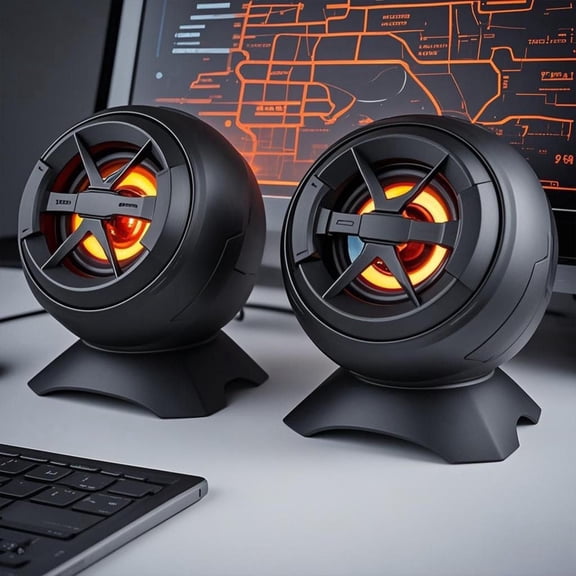 Computer Speakers with Colorful LED Lighting,Desktop Cable USB Powered Multimedia Subwoofer Desktop Laptop Audio,360 °Stereo Light Show & Good Quality Stereo Effect