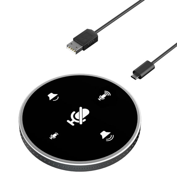 Computer Speakers with Microphone USB Speakerphone Microphone Speaker Combo with 360º Voice Pickup,Noise Reduction,Mute Function,Volume Control,VoIP Call,Webinar,Interview,for Home Office