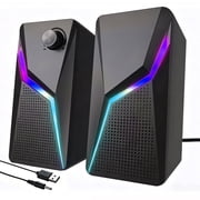 Computer Speakers, PC Gaming Speakers with Enhanced Bass and Volume Control, Stereo 2.0 USB Powered 3.5mm Aux Multimedia Speakers for Laptop/Desktop/Tablets/Phone