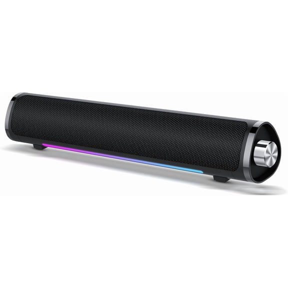 Computer Speakers, USB Powered PC Speakers, Hi-Fi Stereo Computer Sound Bar with Bluetooth & 3.5mm Aux, Computer Desktop Speaker with Multifunctional KnobGaming Speakers for pc, Laptop
