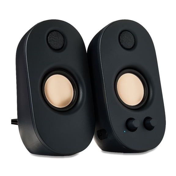 Computer Speakers with AC Power Volume and Bass Controls 7.32 Inch Height
