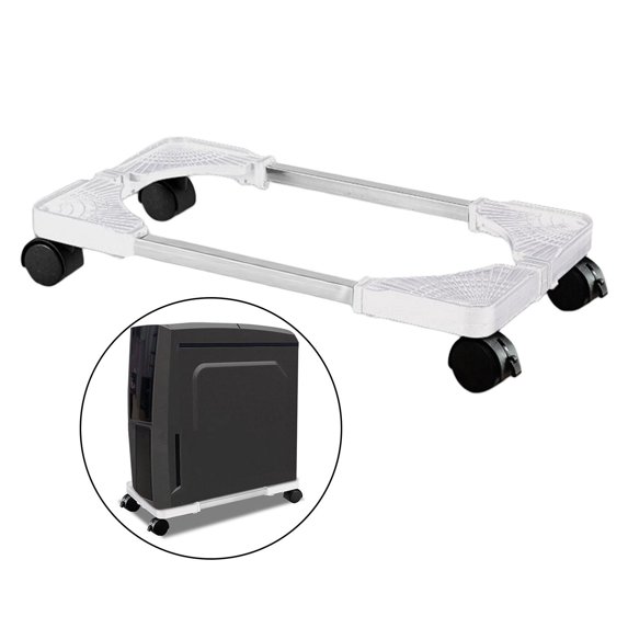 Computer Stand, Adjustable Mobile CPU Rolling , Stand Holder for for Floor Carpet Games, Suitable for White