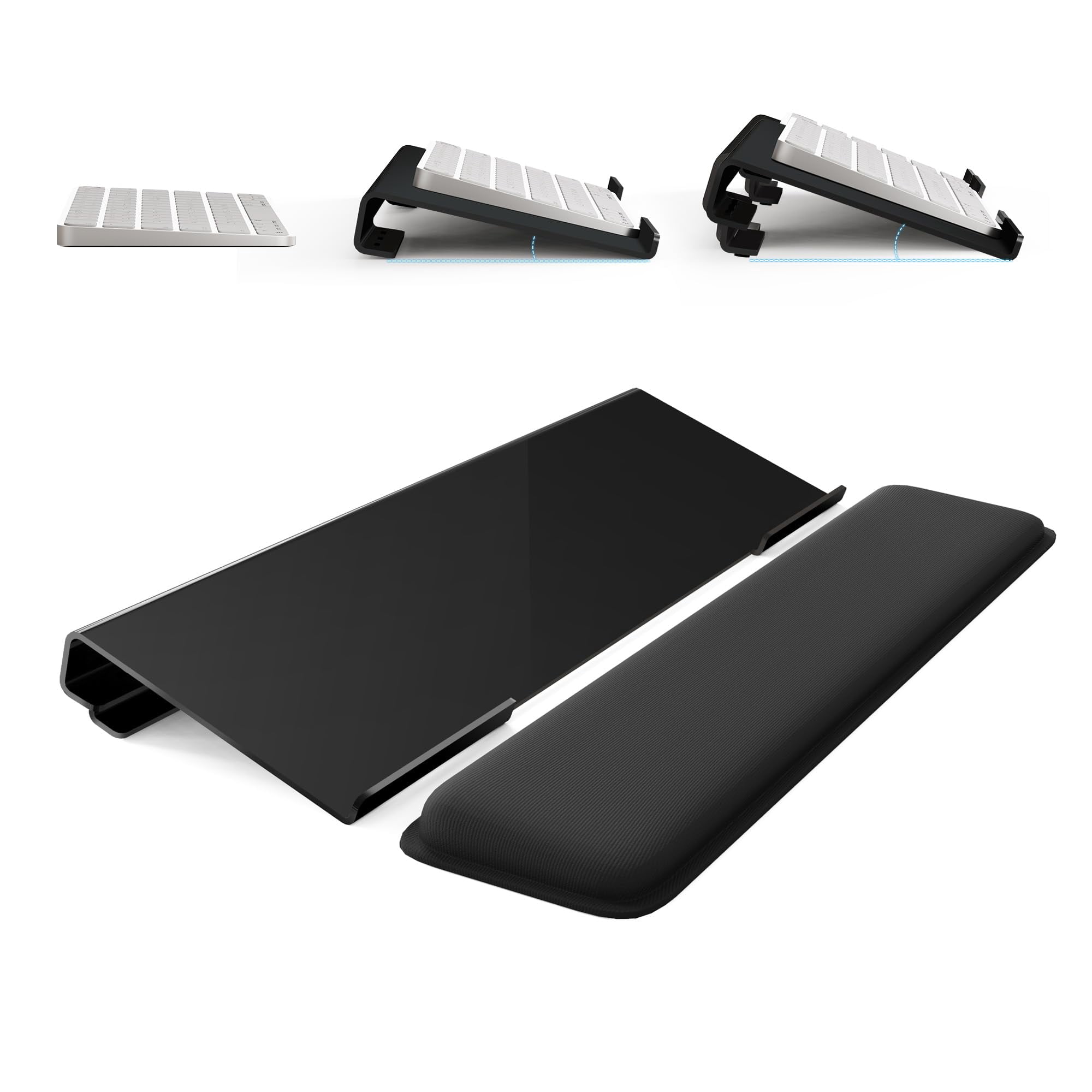 Computer Stand For Desktop  2-level Height Adjustment Wrist Rest Non-slip Key Board Riser Pad Office Gaming And Home Desks