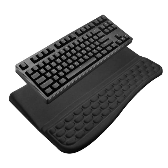 Computer Stand Pad With Wrist Rest  Comfy Tilted Holder Tray Support For Office Home (02-black)