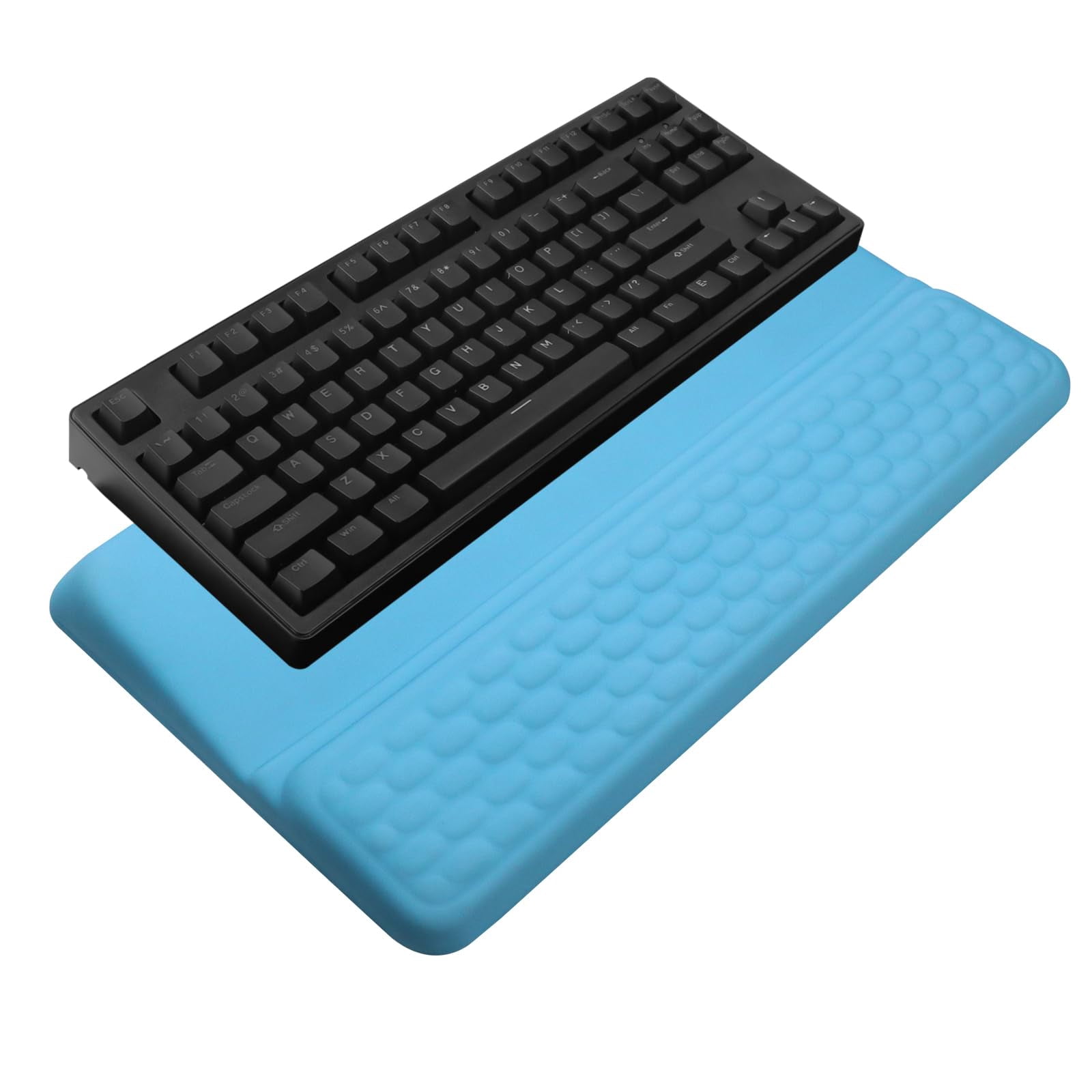 Computer Stand With Wrist Rest  Tilted Holder - Riser Pad Tray Support For Office Home Blue