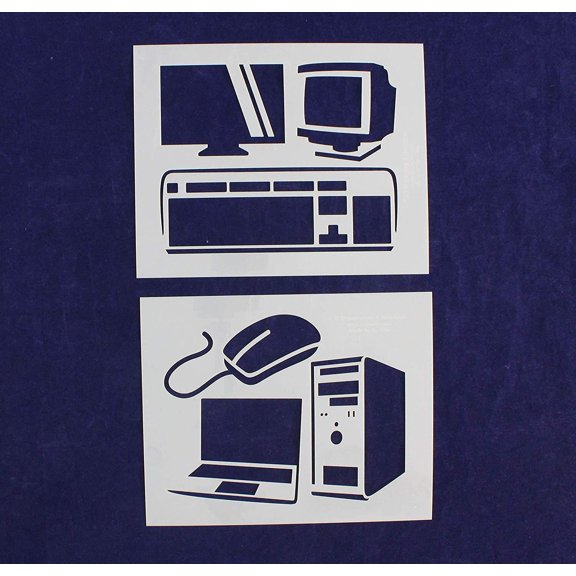 Computer Stencils - 2 Piece Set - 8 x 10