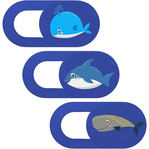 Computer Stickers 6Pcs Marine Animal Pattern Adhesive Webcam Cover Tablet Phone Camera Blocker Computer Camera Cover