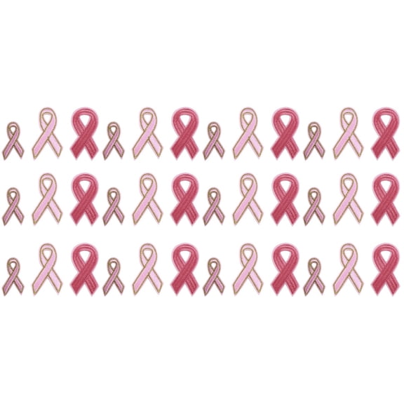 Computer Stickers Pink Ribbon Cloth Breast Applique Clothes Hat Accessories Garment Embroidered Chapter 36 Pcs