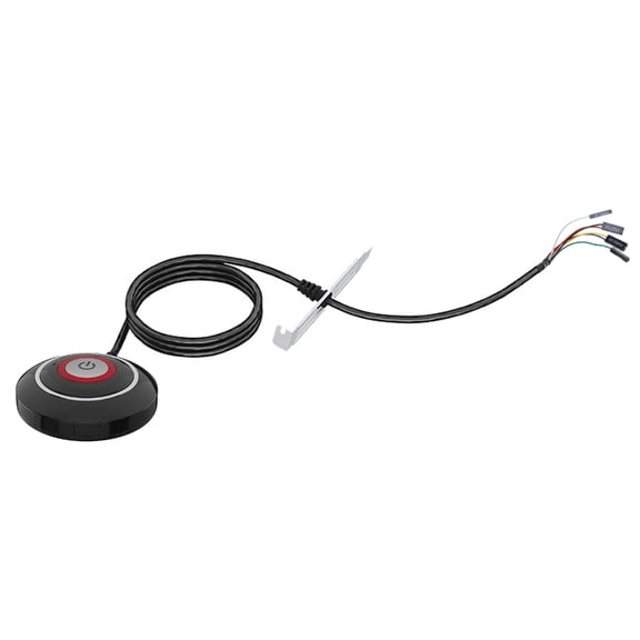 Computer Switch Power Supply on/off Reset Push Round Big Button Switch Cable