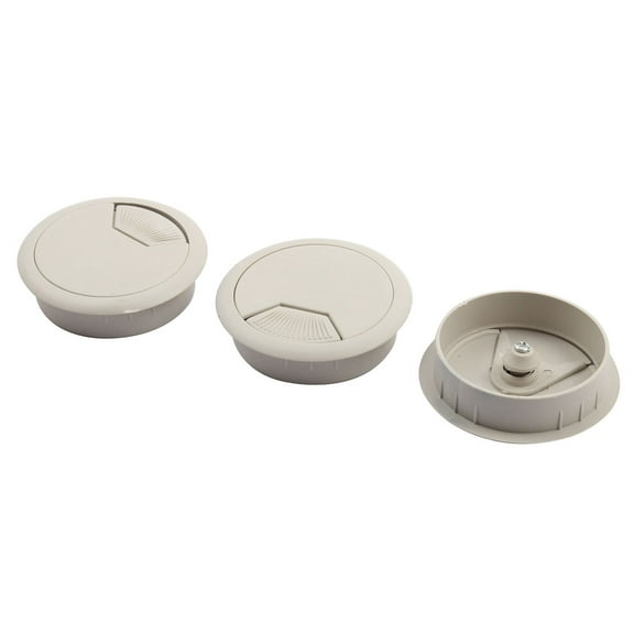 Computer Table Desk Plastic Round Grommet Wire Cable Hole Cover 53mm Dia 3pcs