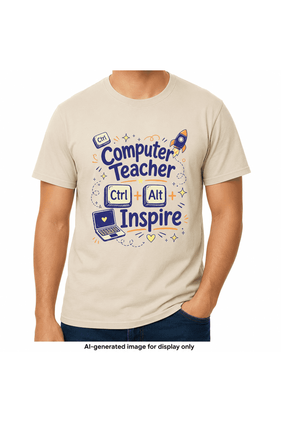 Computer Teacher Shirt, Ctrl Alt Inspire Graphic Tee, Computer Science Teacher T-Shirt, Technology Teacher Gift, STEM Educator Apparel