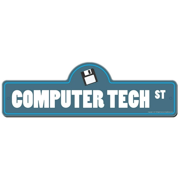 Computer Tech Street Sign | Indoor/Outdoor | Funny Home Decor for Garages, Living Rooms, Bedroom, Offices | SignMission personalized gift