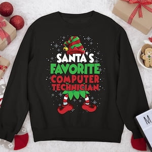 Computer Technician Christmas Sweatshirt Computer Technician Gift Santa ...