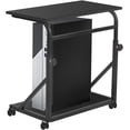 thumbnail image 1 of Computer Tower Stand, 2-Tier CPU Stand with Lockable Wheels, Adjustable Height PC Stand for Floor, Mobile PC Laptop Standing Table for Home Office (Black), 1 of 7