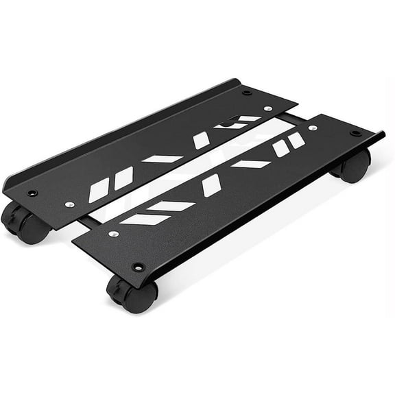 Computer Tower Stand, Adjustable Heavy-Duty CPU Stand Cart, Mobile Metal PC Tower Stand with Rolling Casters, Large CPU Raise Fits Most PC Gaming Desk Accessories