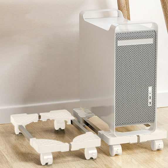 Computer Tower Stand, Adjustable Mobile CPU Stand Fits Most PC Tower, Desktop CPU Holder with 4 Rolling Caster Wheels, PC Floor Cart Riser Gaming Desk Accessories with Brake 40kg Capacity