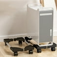 thumbnail image 1 of Computer Tower Stand, Adjustable Mobile CPU Stand Fits Most PC Tower, Desktop CPU Holder with 4 Rolling Caster Wheels, PC Floor Cart Riser Gaming Desk Accessories with Brake 40kg Capacity, 1 of 7