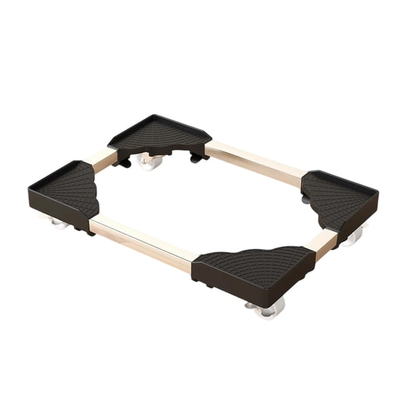 Computer Tower Stand Mobile Base with Wheels CPU Holder Adjustable Rolling Cart for Desktop PC Case Office Home Use Black Computer Accessory Storage Rack