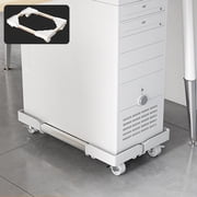 Computer Tower Stand with Wheels - Adjustable CPU Cart for Desktop PC Case - Mobile Printer Stand with Storage Shelf for Office Home - Rolling Computer Base with Retractable Rack
