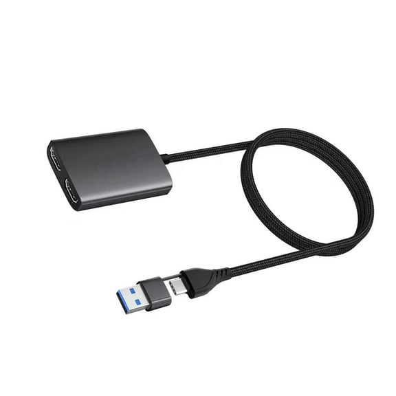 Computer USB to Double Display Adapter to HDTV-compatible Converter With Multiple Stream Transport Compatibility