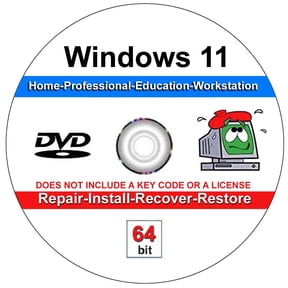 Computer Werx : Software, Windows 11 Repair, Recover, Restore & Reinstall (DVD) 1 User