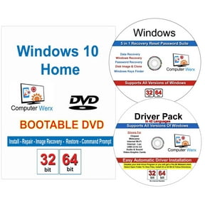 Computer Werx: Windows 10 Home 32/64 Bit Repair & Install DVD, 3 Pack
