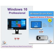 Computer Werx Windows 10 Professional 32/64 Bit Install Repair Restore Recovery USB with Key & Drivers Pack