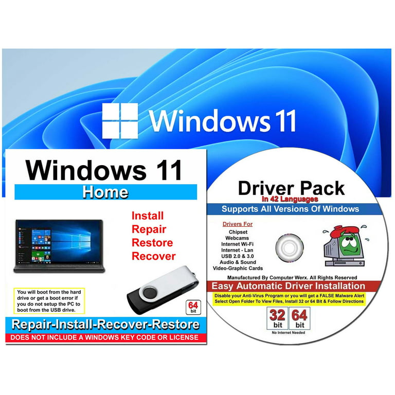 Computer Werx Windows 11 Home 64 Bit Repair, Recover, Restore