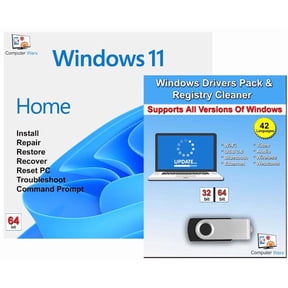 Computer Werx Windows 11 Home 64 Bit USB with Key Install Repair Recover Restore & Drivers Pack, 2 Pack