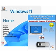 Computer Werx Windows 11 Home 64 Bit USB with Key Install Repair Recover Restore & Drivers Pack, 2 Pack