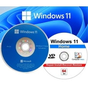 Computer Werx Windows 11 Home Install Upgrade & Recover Repair Restore DVD with Key, 2 PK
