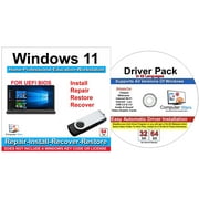Computer Werx Windows 11 Home Professional Education Workstation Repair Restore Recover Reinstall USB & Drivers Pack