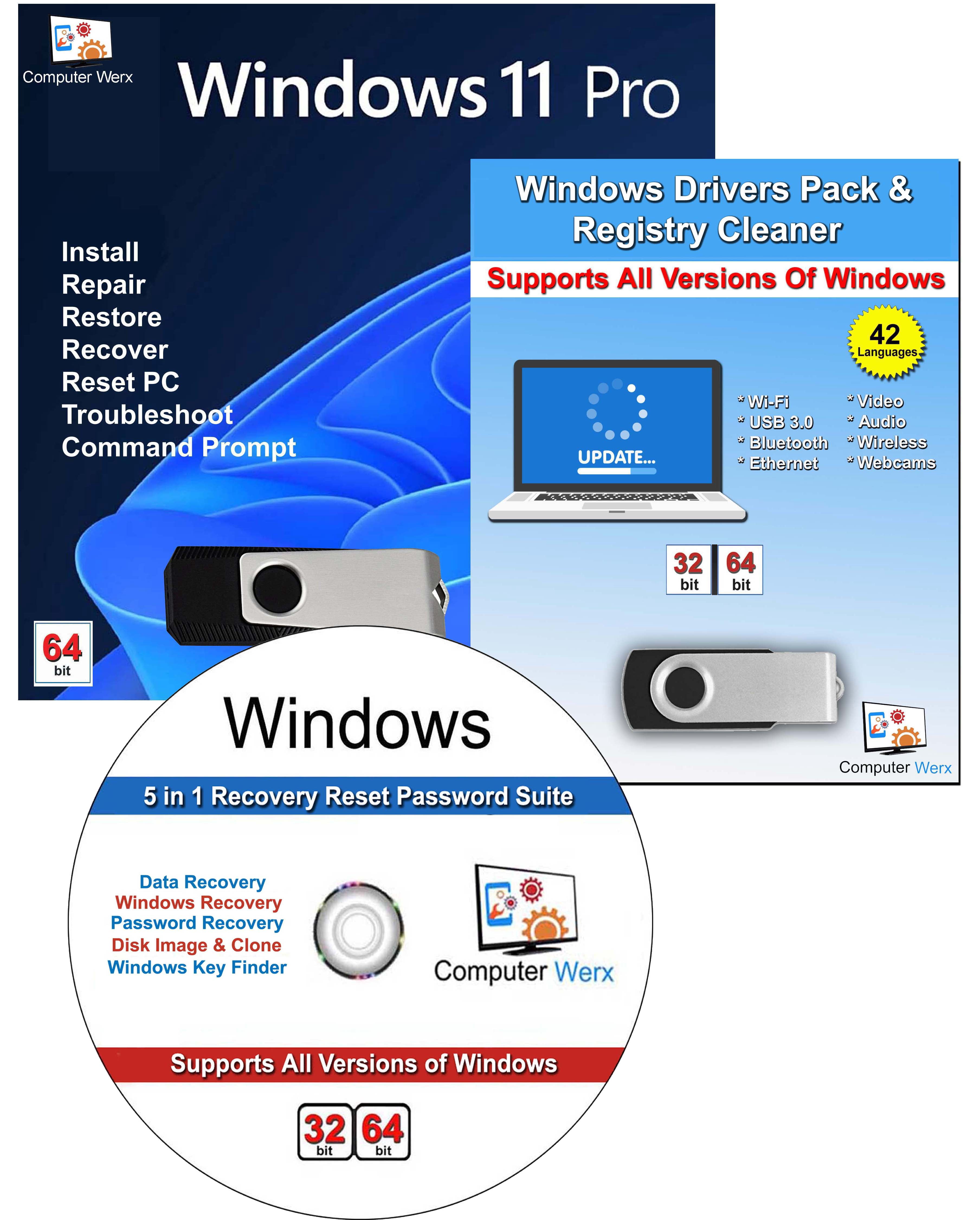 Computer Werx: Windows 11, Professional 64 Bit with Key (USB) deal from Walmart