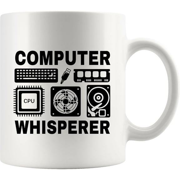 Computer Whisperer Computer Engineers Programmers Tech Support IT Coder Gifts Software Engineers Computer Science Student Teacher Novelty Drinkware Ceramic Mug 11 oz White