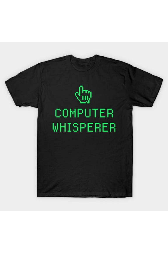 Computer Whisperer Computer Nerd Coding Laptop Technician Cat Unisex T-Shirt, up to size 3XL.
