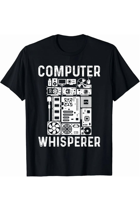 Computer Whisperer Funny Tech Hardware Geek IT Programmer Unisex T-Shirt, Size S-5XL