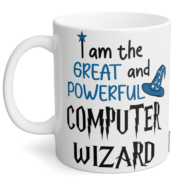 Computer Wizard Mug, IT Tech Coffee Mug, Great and Powerful 