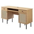 thumbnail image 1 of Computer Work Desk, Brown Oak, Wood, Home Office Business, Modern Contemporary HB34514, 1 of 9